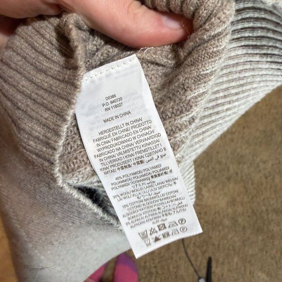 Boden Size 8 High Neck Knit Sweater Midi Dress Wool Blend Mink Tan Neutral - Picture 11 of 11